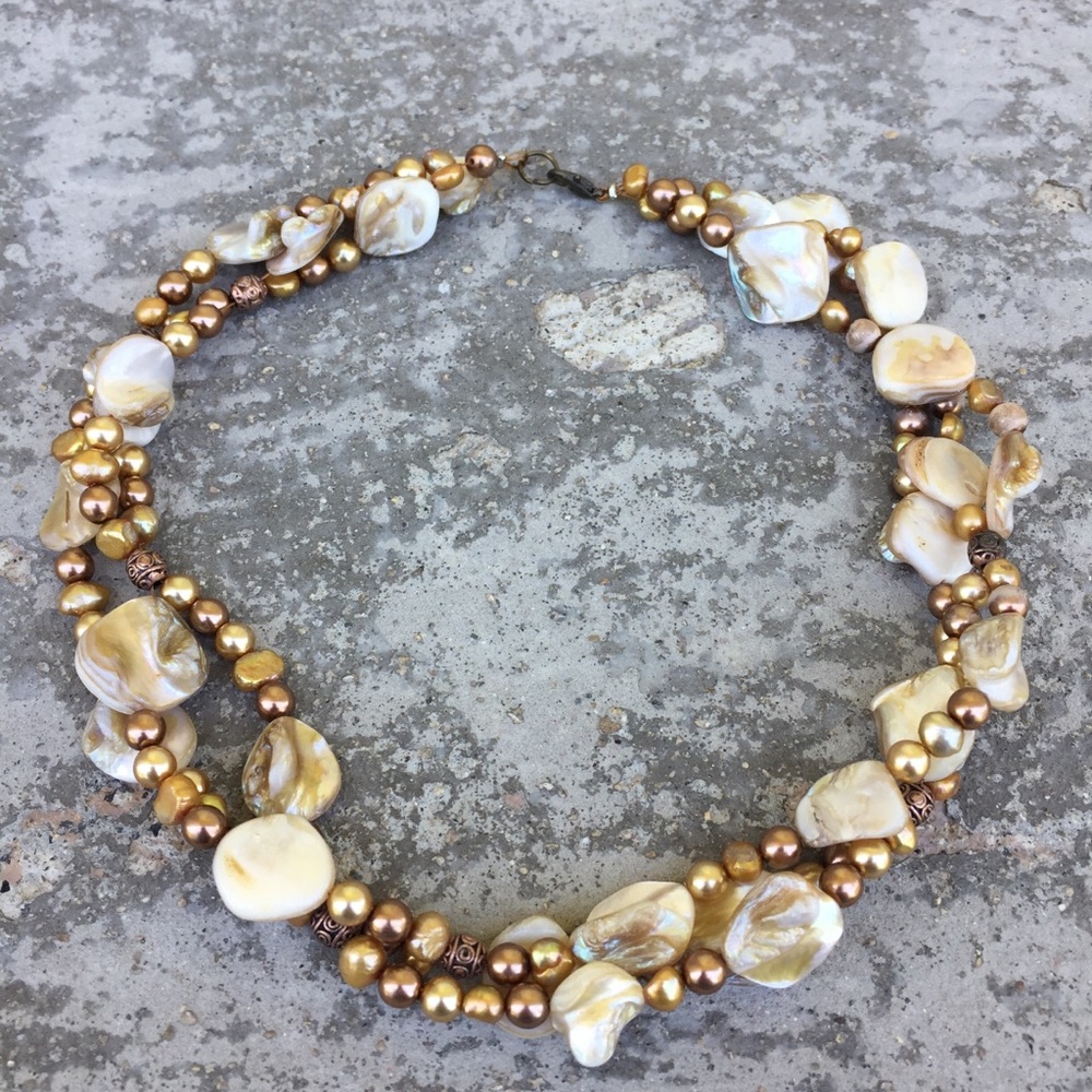 Vintage Bead and Shell Necklace